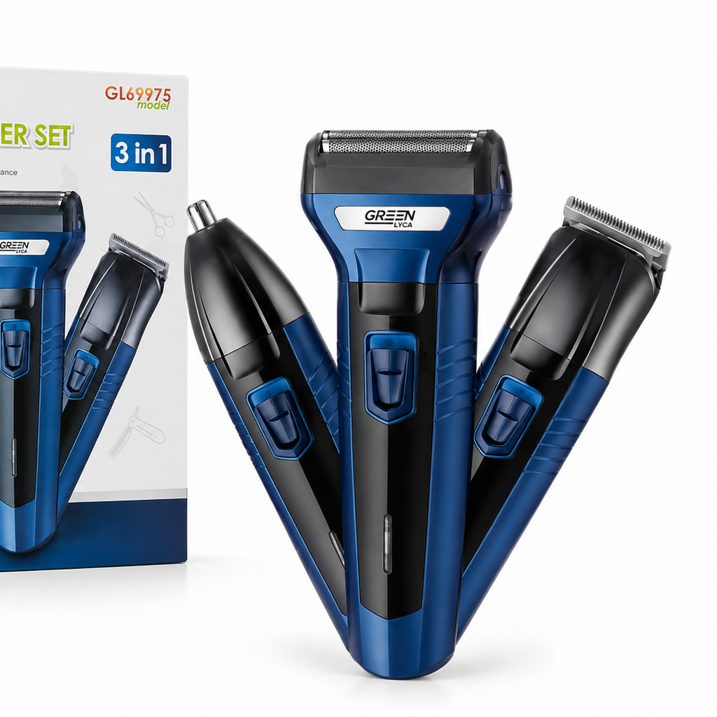 Kit Cortapelos 3 en 1 Profesional GL69975 | Cortadora de Pelo, Barba, Afeitadora y Recortadora