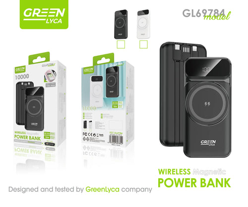 Batería externa de carga rápida con cable de 10000 mAh con pantalla digital GL69784