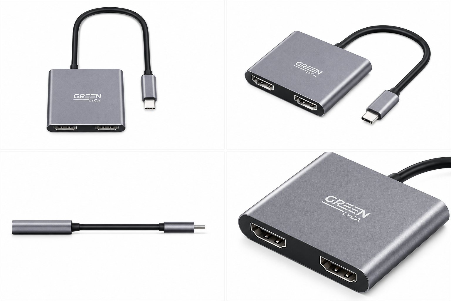 Adaptador USB-C a Dual HDMI 4K GL70023 – Conversor HDTV 2 en 1