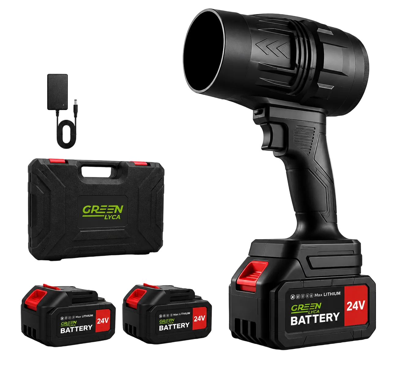 Soplador de Hojas Inalámbrico – Súper Potente, Ligero y Portátil, con 2 Baterías y Cargador Rápido – Ideal para Jardín, Coche, Patio, Nieve y Camping